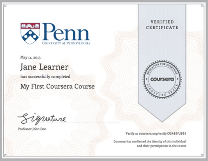 A Coursera Certificate