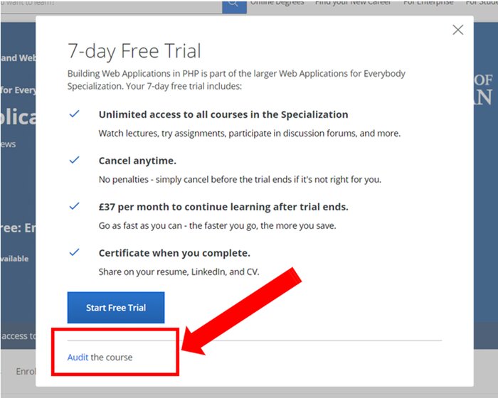How to audit Coursera Specializations