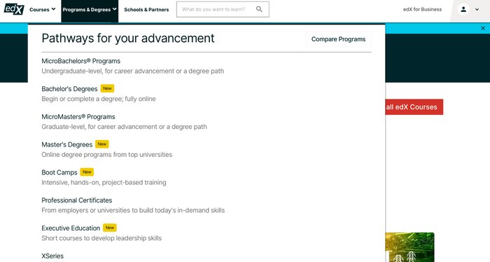edX pathways for advancement