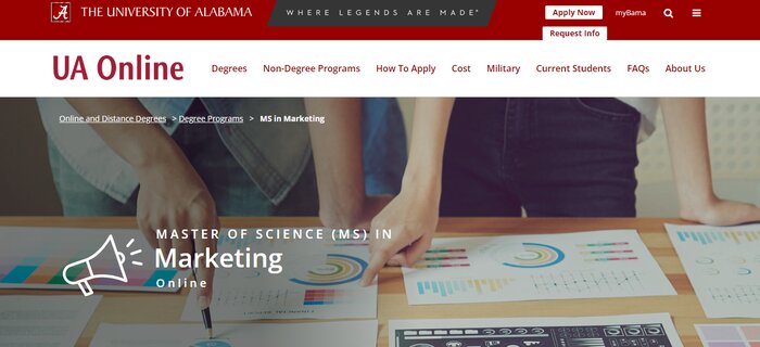 Alabama University Msc marketing masters
