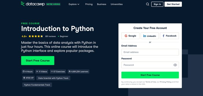 Datacamp introduction to Python