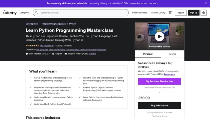 Learn Python masterclass