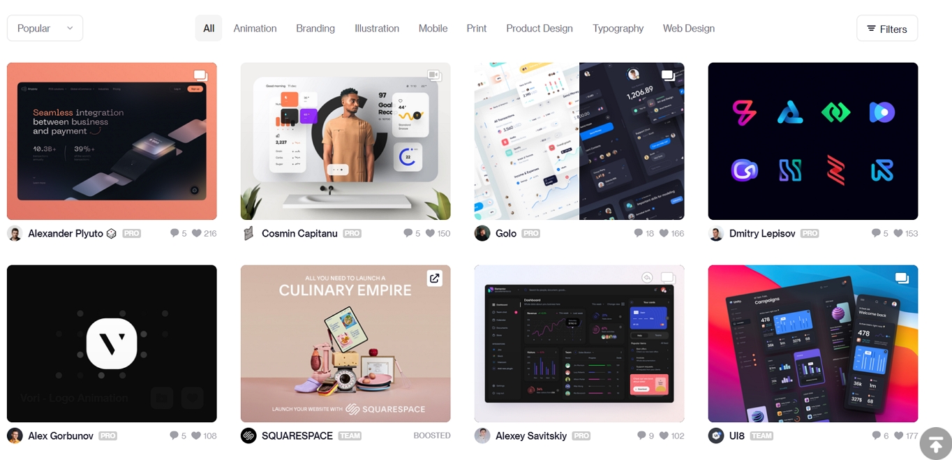 dribbble for website design ideas inspiration