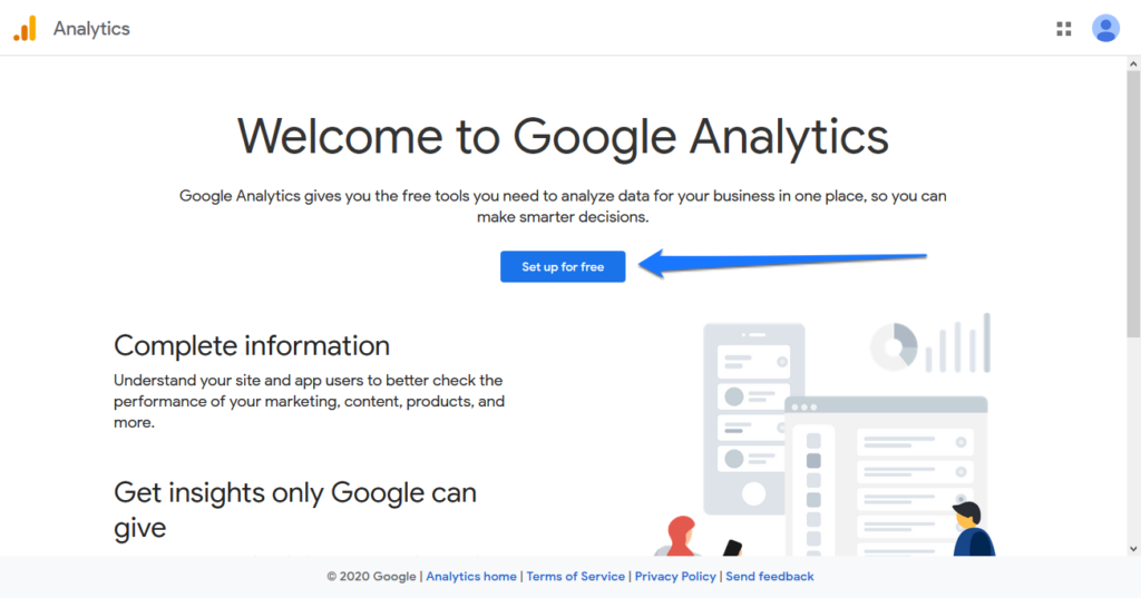 google analytics homepage