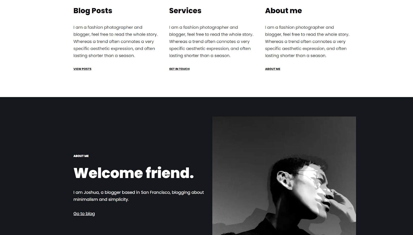 Neve lets you create beautiful front-page sites for bloggers and freelancers