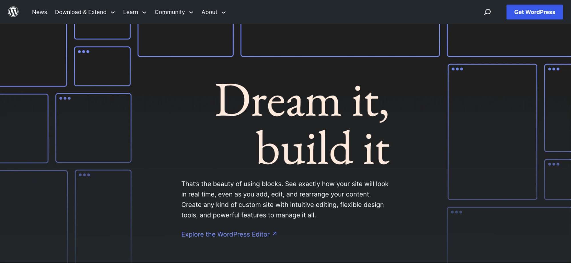 WordPress.org homepage.